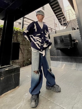 「SURGERY（サージェリー）のアイテム（帽子）」を使った、Never mind the XU / Chikashitsu+さん（メンズ・173cm）の夏コーディネート