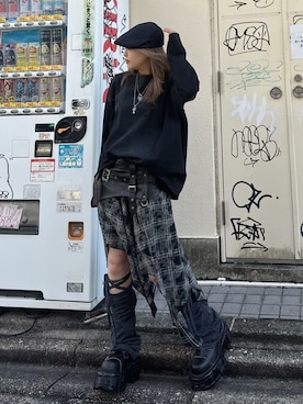 「アイテム（レッグウォーマー）」を使った、Never mind the XU / Chikashitsu+さん（レディース・150cm）の冬コーディネート