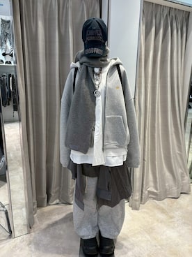 「Never mind the XU / Chikashitsu+（ネバーマインド ザ エックスユー / チカシツプラス）のアイテム」を使った、Never mind the XU / Chikashitsu+さん（レディース・165cm）の秋コーディネート