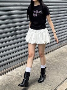 フェミニン ボリューム ブラウス&巻きスカート ストリート 韓国 フェミニン ボリューム ブラウス&巻きスカート ストリート 韓国