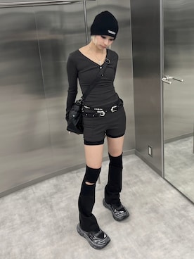 「NOMANUAL（NOMANUAL）のアイテム（帽子）」を使った、Never mind the XU / Chikashitsu+さん（レディース・159cm）の秋コーディネート