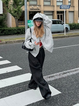 「Chikashitsu +（チカシツプラス）のアイテム（Tシャツ/カットソー）」を使った、Never mind the XU / Chikashitsu+さん（レディース・160cm）の夏コーディネート