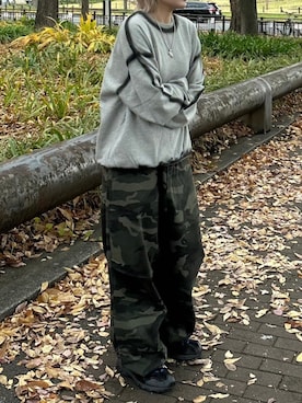 「アイテム（スウェット）」を使った、Never mind the XU / Chikashitsu+さん（レディース・161cm）の冬コーディネート