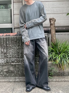 「Chikashitsu +（チカシツプラス）のアイテム」を使った、Never mind the XU / Chikashitsu+さん（メンズ・176cm）の夏コーディネート