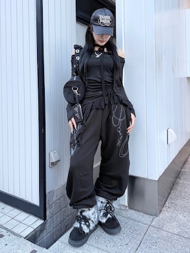 「オフショルダー」｜Never mind the XU / Chikashitsu+さん（骨格ストレート・レディース・163cm）の秋コーディネート