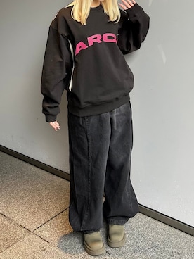 「ARCH by ROARINGWILD（アーチバイロアリングワールド）のアイテム」を使った、Never mind the XU / Chikashitsu+さん（レディース・163cm）の冬コーディネート