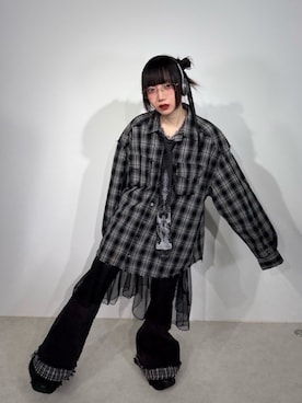 「Never mind the XU / Chikashitsu+（ネバーマインド ザ エックスユー / チカシツプラス）のアイテム」を使った、Never mind the XU / Chikashitsu+さん（レディース・150cm）の秋コーディネート