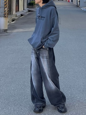 「NOMANUAL（NOMANUAL）のアイテム」を使った、Never mind the XU / Chikashitsu+さん（メンズ・170cm）の秋コーディネート