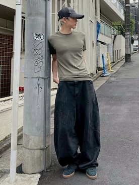 「Chikashitsu +（チカシツプラス）のアイテム」を使った、Never mind the XU / Chikashitsu+さん（メンズ・178cm）の夏コーディネート