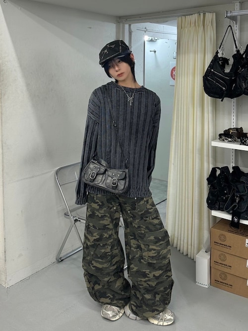 Never mind the XU】dyeing damage knit / 【ネバーマインド ザ