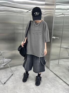 「Ocai（オカイ）のアイテム」を使った、Never mind the XU / Chikashitsu+さん（レディース・165cm）の夏コーディネート