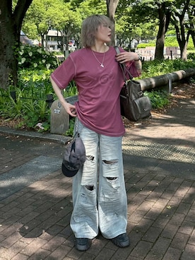 「Chikashitsu +（チカシツプラス）のアイテム」を使った、Never mind the XU / Chikashitsu+さん（レディース・161cm）の夏コーディネート