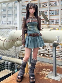 【新品】XU 韓国インポート ブラックデニム タイトワンピース y2k 1688288585_215.jpg