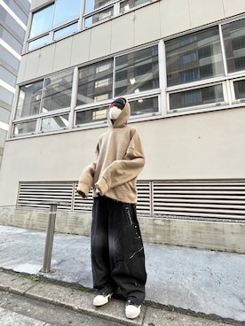 「SURGERY（サージェリー）のアイテム（パンツ）」を使った、Never mind the XU / Chikashitsu+さん（メンズ・174cm）の冬コーディネート