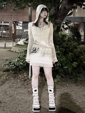 「SETUPEXE（セットアップイーエックスイー）のアイテム」を使った、Never mind the XU / Chikashitsu+さん（レディース・158cm）の夏コーディネート