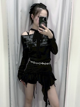 「アイテム（チュニック）」を使った、Never mind the XU / Chikashitsu+さん（レディース・153cm）の秋コーディネート