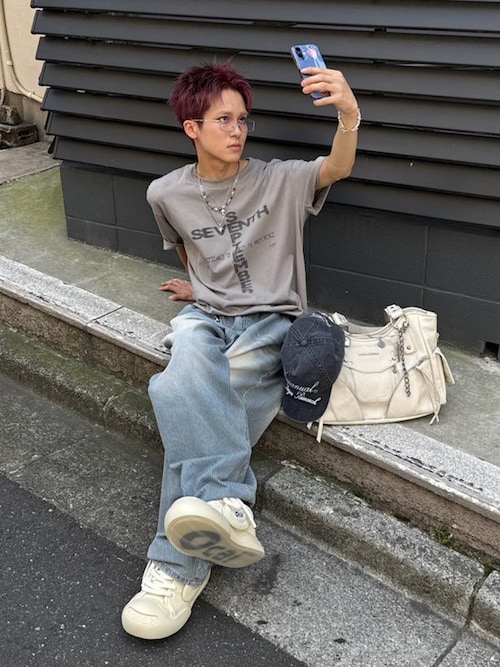 nmtc+】stripe wash wide denim pants（デニムパンツ）｜Never