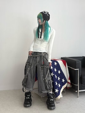 「アイテム（ニットキャップ/ビーニー）」を使った、Never mind the XU / Chikashitsu+さん（メンズ・164cm）の秋コーディネート