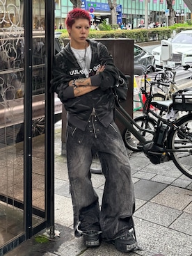 「RICH（リッチ）のアイテム」を使った、Never mind the XU / Chikashitsu+さん（メンズ・167cm）の秋コーディネート