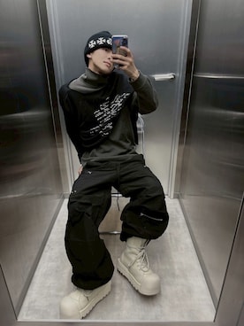 Never mind the XU / Chikashitsu+さん（メンズ・171cm）の冬コーディネート