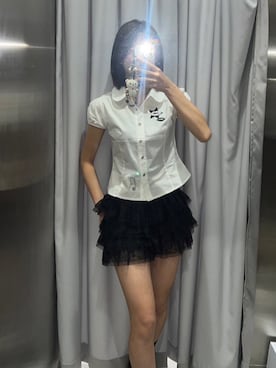 「runningHIGH（ランニングハイ）のアイテム」を使った、Never mind the XU / Chikashitsu+さん（レディース・164cm）の夏コーディネート