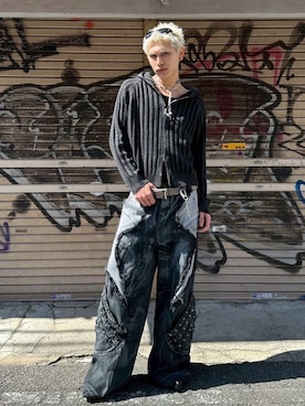 「Chikashitsu +（チカシツプラス）のアイテム」を使った、Never mind the XU / Chikashitsu+さん（メンズ・185cm）の春コーディネート