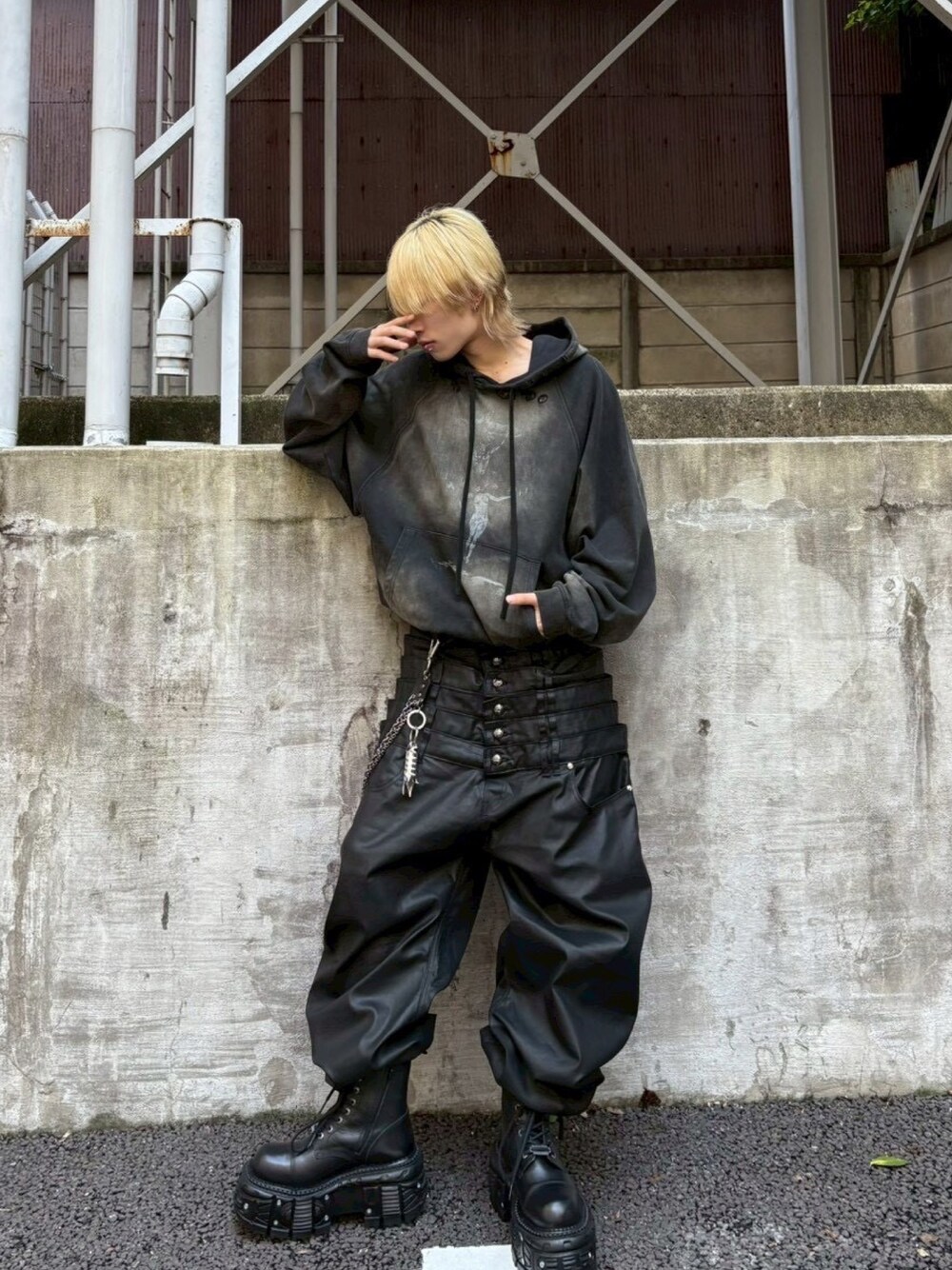 UNIZ】8 Backs J-Cut Pants / 【ユニズ】ダーティーライクレイヤード 