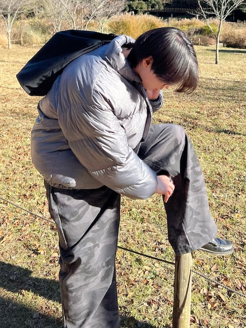 Chikashitsu +】snap button camouflage pants / 【チカシツプラス