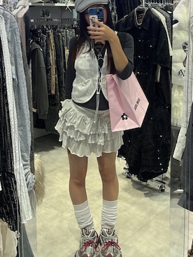 「NEXT IMPULSIVE（ネクストインプルーシブ）のアイテム」を使った、Never mind the XU / Chikashitsu+さん（レディース・153cm）の秋コーディネート