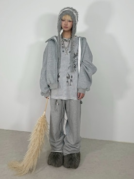 「アイテム（パーカー）」を使った、Never mind the XU / Chikashitsu+さん（メンズ・164cm）の冬コーディネート