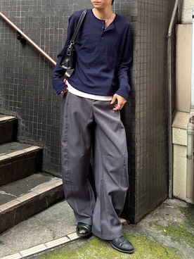 「Chikashitsu +（チカシツプラス）のアイテム」を使った、Never mind the XU / Chikashitsu+さん（メンズ・172cm）の夏コーディネート