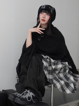 「アイテム（スウェットパンツ）」を使った、Never mind the XU / Chikashitsu+さん（骨格ウェーブ・レディース・150cm）の秋コーディネート