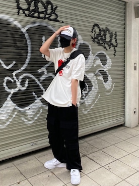 「REGION（リージョン）のアイテム」を使った、Never mind the XU / Chikashitsu+さん（メンズ・174cm）の夏コーディネート