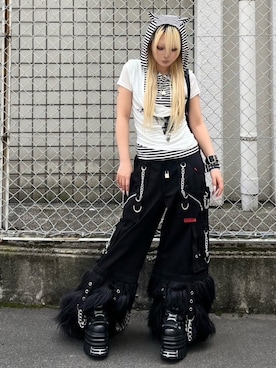 「TRIPP nyc（トリップニューヨークシティ）のアイテム」を使った、Never mind the XU / Chikashitsu+さん（レディース・154cm）の春コーディネート