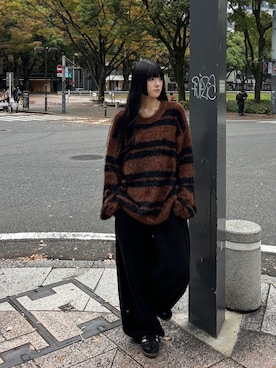 「Chikashitsu +（チカシツプラス）のアイテム（スウェットパンツ）」を使った、Never mind the XU / Chikashitsu+さん（レディース・170cm）の秋コーディネート