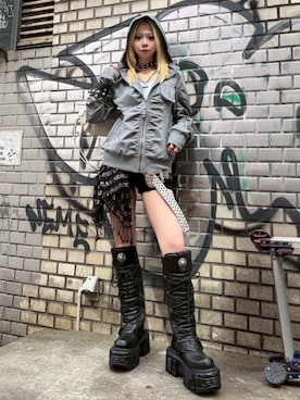 Never mind the XU / Chikashitsu+さん（レディース・153cm）の春コーディネート