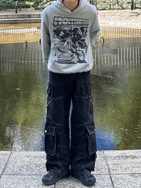 「NOMANUAL（NOMANUAL）のアイテム」を使った、Never mind the XU / Chikashitsu+さん（メンズ・180cm）の秋コーディネート