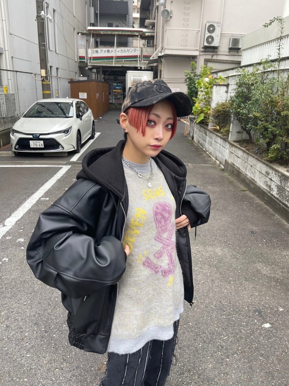 XUエックスユー】skull knit/ニット モヘアニット スカル 骸骨