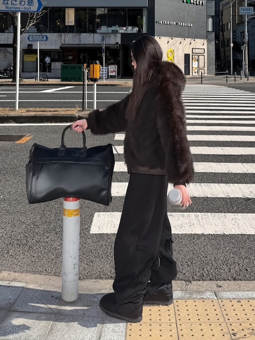 Chikashitsu +】oversized hooded fur blouson / 【チカシツプラス