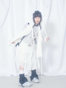 「アイテム（レッグウォーマー）」を使った、Never mind the XU / Chikashitsu+さん（レディース・150cm）の夏コーディネート