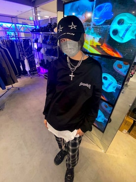 「Never mind the XU / Chikashitsu+（ネバーマインド ザ エックスユー / チカシツプラス）のアイテム」を使った、Never mind the XU / Chikashitsu+さん（メンズ・178cm）の春コーディネート