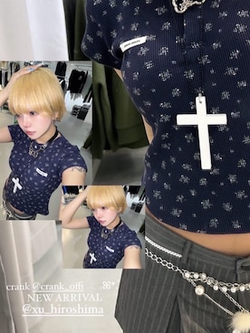 「Never mind the XU / Chikashitsu+（ネバーマインド ザ エックスユー / チカシツプラス）のアイテム（ネックレス）」を使った、Never mind the XU / Chikashitsu+さん（レディース・153cm）の秋コーディネート