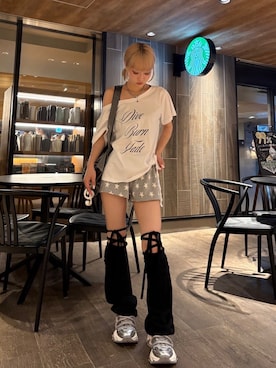 「アイテム（スニーカー）」を使った、Never mind the XU / Chikashitsu+さん（レディース・158cm）の夏コーディネート