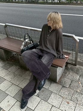 「アイテム（タンクトップ）」を使った、Never mind the XU / Chikashitsu+さん（レディース・161cm）の冬コーディネート