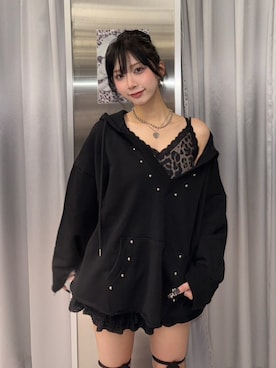 「アイテム（レッグウォーマー）」を使った、Never mind the XU / Chikashitsu+さん（レディース・153cm）の秋コーディネート