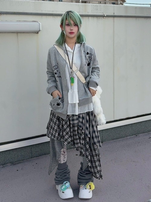 Nerd out XU】neko!! zip hoodie / 【ナードアウトエックスユー