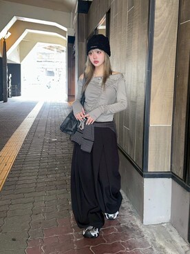 「NEXT IMPULSIVE（ネクストインプルーシブ）のアイテム」を使った、Never mind the XU / Chikashitsu+さん（レディース・159cm）の秋コーディネート