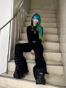 「Chikashitsu +（チカシツプラス）のアイテム」を使った、Never mind the XU / Chikashitsu+さん（レディース・160cm）の春コーディネート