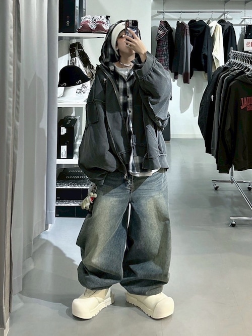 Chikashitsu +】super buggy denim pants / 【チカシツプラス