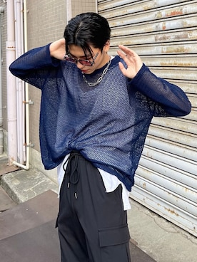 「XU（エックスユー）のアイテム（パンツ）」を使った、Never mind the XU / Chikashitsu+さん（メンズ・175cm）の夏コーディネート